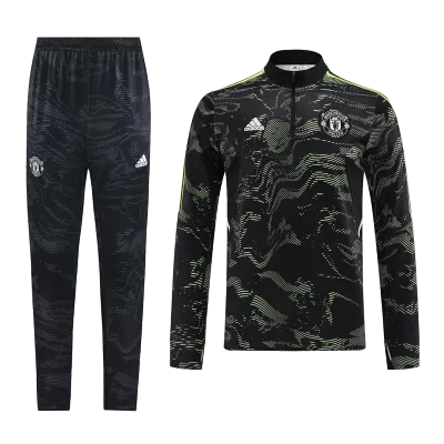 Manchester United 1/4 Zip Tracksuit 2022/23 Black - jerseymallpro