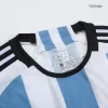 New SignMESSI #10 Argentina Three Stars Home 2022 Champion Authentic Jersey - jerseymallpro