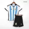 Argentina Home Kids Jerseys Kit 2022 - Three Stars - jerseymallpro