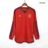 Spain Home Long Sleeve Soccer Jersey 2022 - jerseymallpro