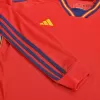 Spain Home Long Sleeve Soccer Jersey 2022 - jerseymallpro