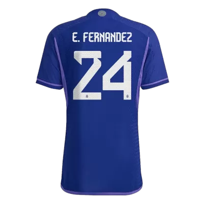 E. FERNANDEZ #24 Argentina Three Stars Away Authentic Jersey World Cup 2022 - jerseymallpro