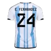 E. FERNANDEZ #24 Argentina Three Stars Home Jersey 2022 - jerseymallpro