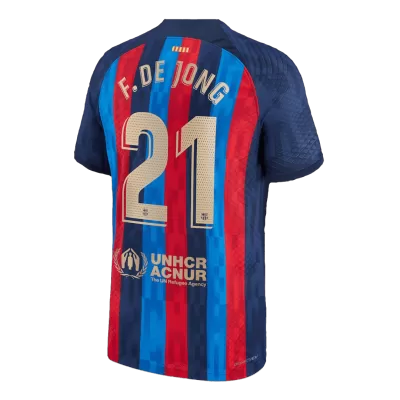 F. DE JONG #21 Barcelona Home Authentic Jersey 2022/23 - jerseymallpro