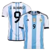 J. ALVAREZ #9 Argentina Three Stars Home Jersey 2022 - jerseymallpro