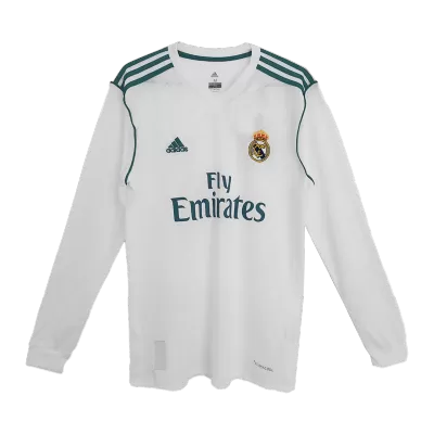 Vintage Soccer Jersey Real Madrid Home Long Sleeve 2017/18 - jerseymallpro