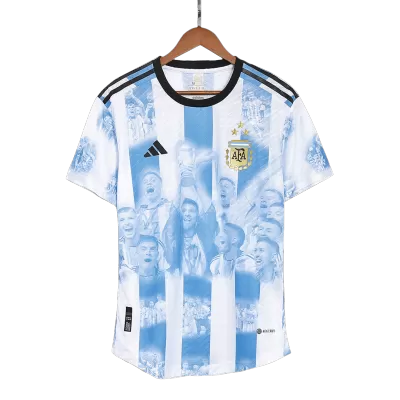 Argentina Three Stars Home Authentic Jersey World Cup 2022-Commemorative - jerseymallpro