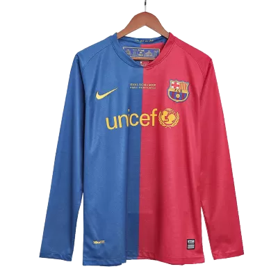 Vintage Soccer Shirts Barcelona Home Long Sleeve 2008/09 - UCL Final - jerseymallpro