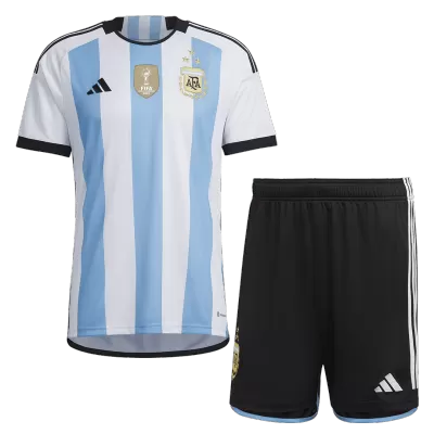 Argentina Home Kids Jerseys Kit 2022 - Three Stars - jerseymallpro