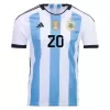 New MAC ALLISTER #20 Argentina Three Stars Home 2022 Champion Jersey - jerseymallpro