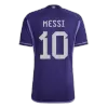 New MESSI #10 Argentina Three Stars Away World Cup 2022 Champion Jersey - jerseymallpro