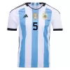 New PAREDES #5 Argentina Three Stars Home 2022 Champion Jersey - jerseymallpro