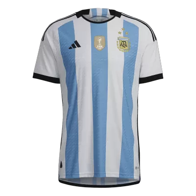 Argentina Three Stars Home Authentic Jersey World Cup 2022 - jerseymallpro