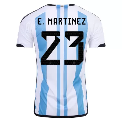 E. MARTINEZ #23 Argentina Three Stars Home Jersey 2022 - jerseymallpro