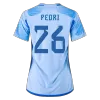 PEDRI #26 Spain Away Jersey World Cup 2022 Women - jerseymallpro