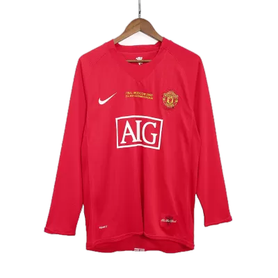 Retro Manchester United Home Champion League Long Sleeves Jersey 2007-08 By Adidas - jerseymallpro