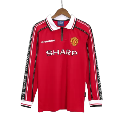 Retro Manchester United Home Long Sleeve Jersey 1998/99 By Umbro - jerseymallpro