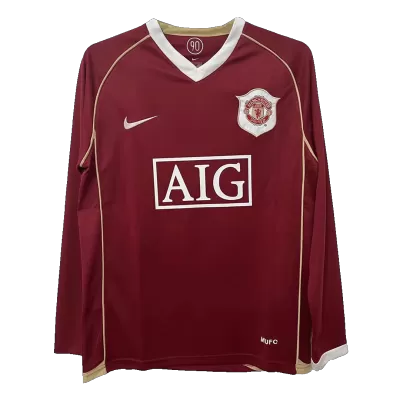 Retro Manchester United Home Long Sleeve Jersey 2006/07 By Nike - jerseymallpro